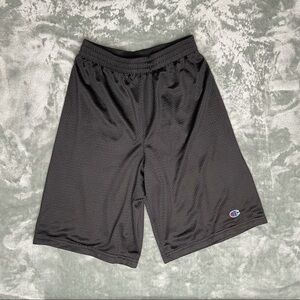 Champion Black Mesh Basketball Shorts Kid's Size Large L Athletic Play Shorts